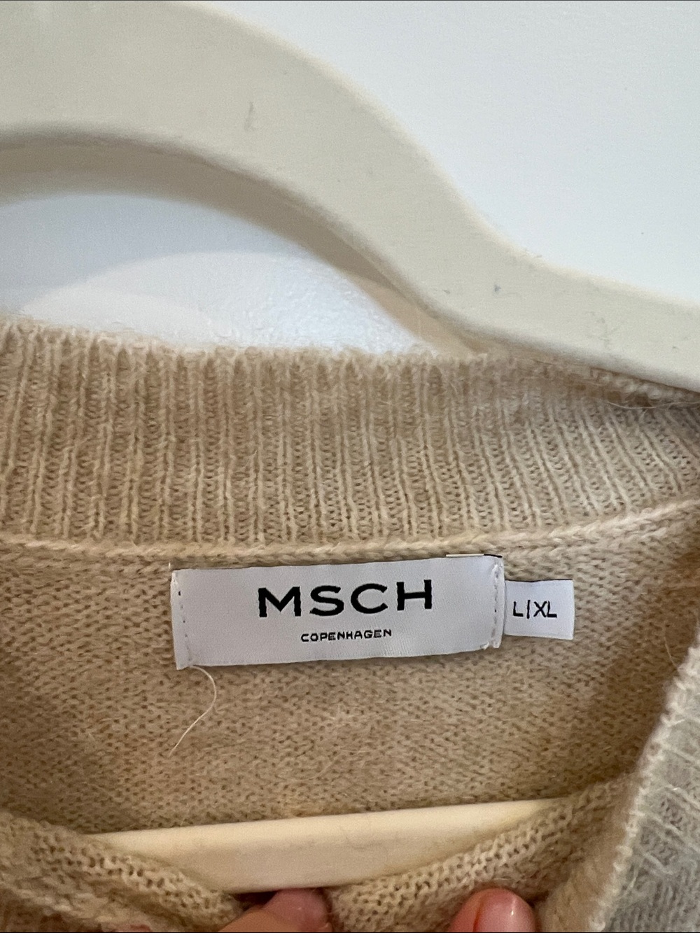 Textured Cream Crewneck Sweater with Dot Detail - Picture 2 of 4
